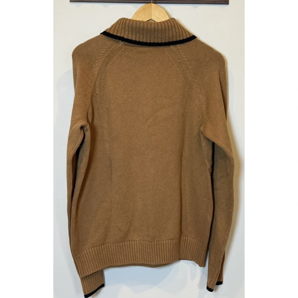 Banana Republic Mens M Knitwear Pullover Ski Turtleneck Sweater Dark Camel Brown